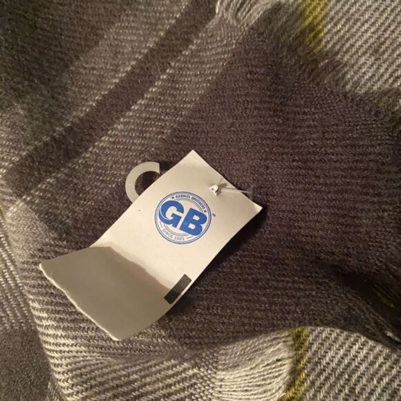 Express Plaid Print Scarf Wrap Academia Grey Yellow Cabincore Yellow Brown Boho - Picture 4 of 7